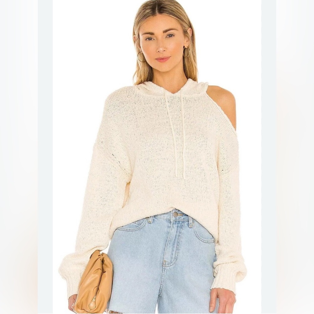 PAIGE Off-the-Shoulder Cream Sweater